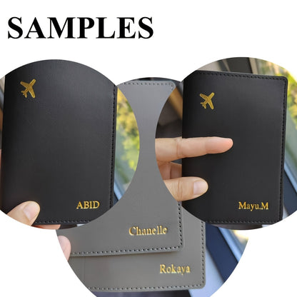 Minimalist Faux Leather Passport Cover with Custom Name - RFID Blocking, Water-Resistant Travel Wallet Card Holder for Men and Women, Lightweight Unlined Passport Pouch for Vacation