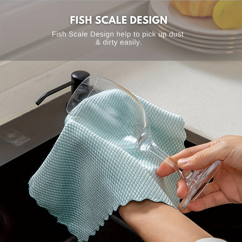 10pcs Premium Microfiber Dishcloth, Magic Rag, Absorbent Dish Cleaning Cloth, Kitchen Dishcloth, Cleaning Towel Special For Glass, Cleaning Gadget For Restaurants, Food Trucks, Cafes