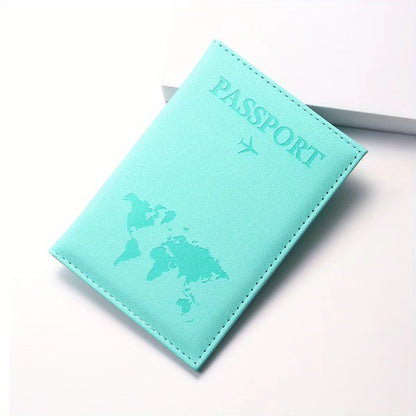 1pc Minimalist PU Leather Travel Passport Holder, Ticket Holder