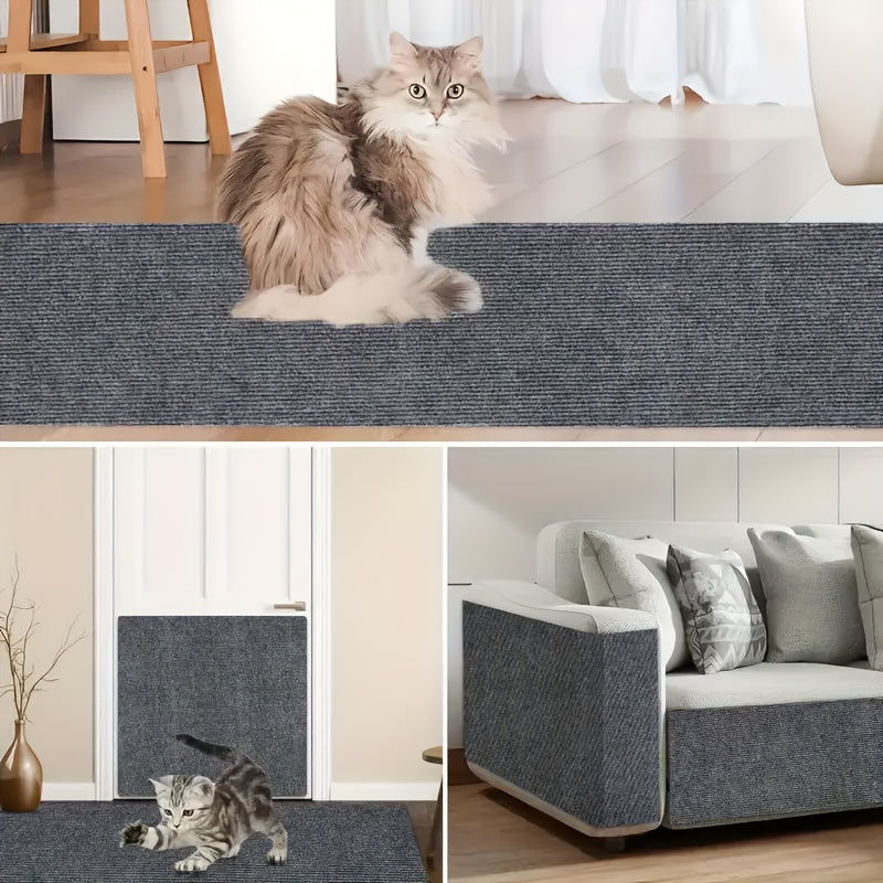 Playful, Durable Polyester Cat Scratching Mat, 1pc Wall-Mounted Sofa Protector, Multi-Functional Cat Climbing Pad with Ear-Scratching Feature