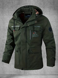 Chaqueta Softshell para hombre, abrigo con capucha y múltiples bolsillos para primavera y otoño, chaqueta impermeable y resistente al viento para exteriores para senderismo y acampada