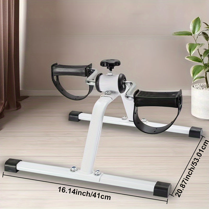 Stepper plegable para oficina en casa - Bicicleta de ejercicios compacta de hierro con pantalla digital, resistencia ajustable y funcionamiento manual para entrenamiento de piernas, rehabilitación y ejercicio muscular - Gris