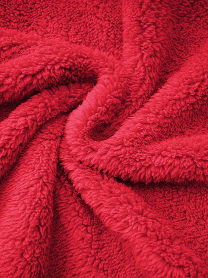 Plus Size Solid Color Fuzzy Coat, Casual Zipper Front Long Sleeve Warm Outerwear For Fall & Winter, Women's Plus Size Clothing