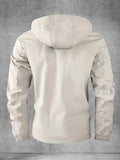 Chaqueta Softshell para hombre, abrigo con capucha y múltiples bolsillos para primavera y otoño, chaqueta impermeable y resistente al viento para exteriores para senderismo y acampada
