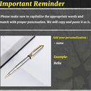 1pc Luxury Personalized Metal Ballpoint Pen Set with 2 Refills and Gift Box - Black & Silver, Engraved Name, Elegant Office and Business Men'S Gift