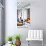 4pcs Set 3D Square Acrylic Mirror Wall Decals, 1mm Thick, Shatterproof & Removable Self-Adhesive for Bedroom, Living Room, Office, Kitchen, Bathroom - Versatile Home Decor