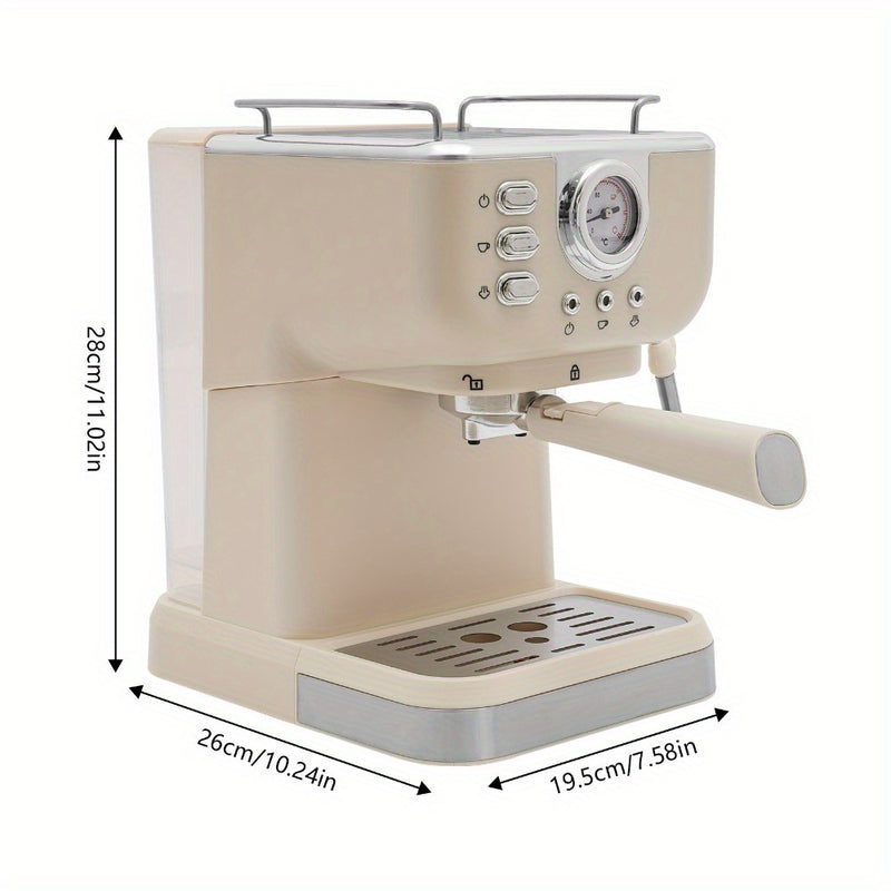 (White) Compact Espresso Coffee Machine Coffee Maker Suitable for Home Office Cafes and Hotels Used to Extract Espresso Comes with a Milk Frothing Function to Make Mocha Latte Cappuccino and Other Fancy Coffee