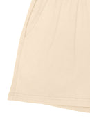 2pcs Women'S Plus Size Casual Outfit - Heart Print Short Sleeve T-Shirt & Pocketed Shorts, Stretchy Waistband, Crew Neck, Soft Fabric, Perfect for Spring/Summer