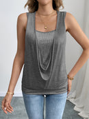 Sequin Decor Ruched Tank Top, Casual Summer Sleeveless Top, Women's Clothing