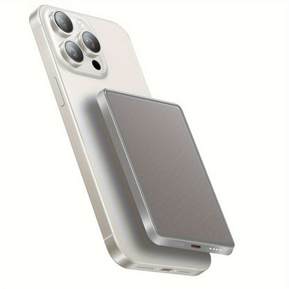 Magnetic Wireless Charger Power Bank, 15W USB-C PD Fast Charging, 5000mAh Portable Battery with LED Display, Lithium Polymer Rechargeable, USB Charging ≤36V for iPhone 15/14/13/Pro/Mini/Pro Max