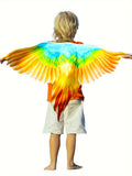 2pcs Boy's Bird Wings Cape Imitation Parrot-Wings Clothes + Mask Suit, Perfect For Birthday, Halloween And Carnival Party Playing &amp; Performance