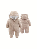 Abrigos de invierno unisex para bebés, mono con capucha para recién nacidos, monos de nieve, aptos para uso en interiores y exteriores.