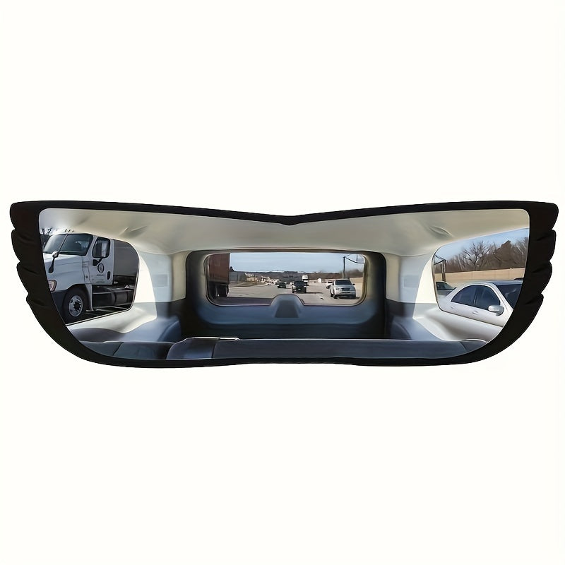 1PC Wide-Angle Panoramic Car Rearview Mirror: Enhances Blind Spot Visibility &amp; Large Field of View - Durable ABS Material