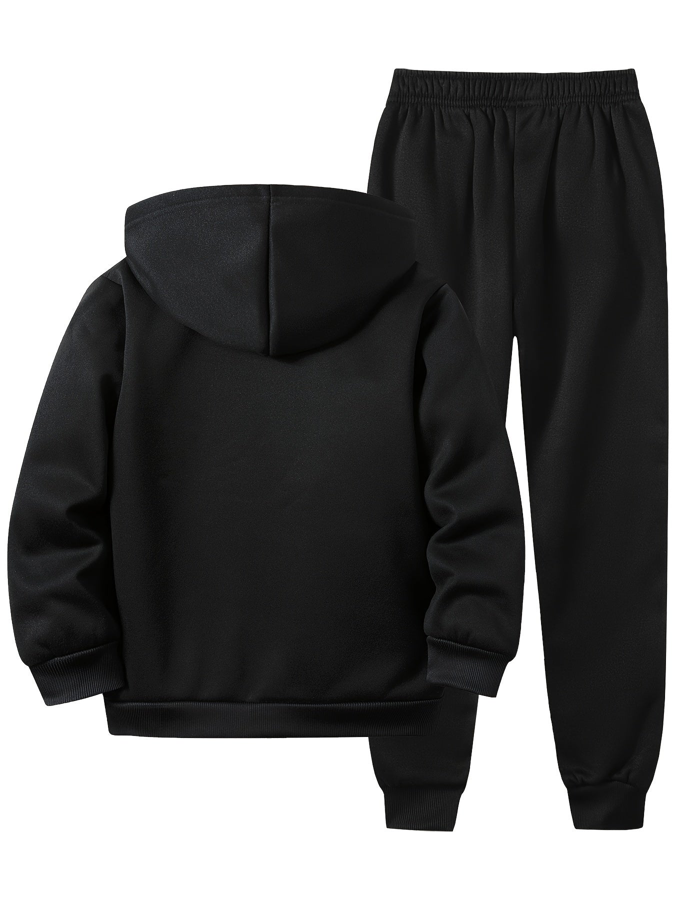 Kids' Soccer Player Print Hooded Tracksuit Set - Polyester Hoodie and Sweatpants with Zipper, Long Sleeve, Casual Geometric Pattern, Slight Stretch Fabric for Daily Wear and Jogging, Fall/Winter Collection for Boys and Girls,