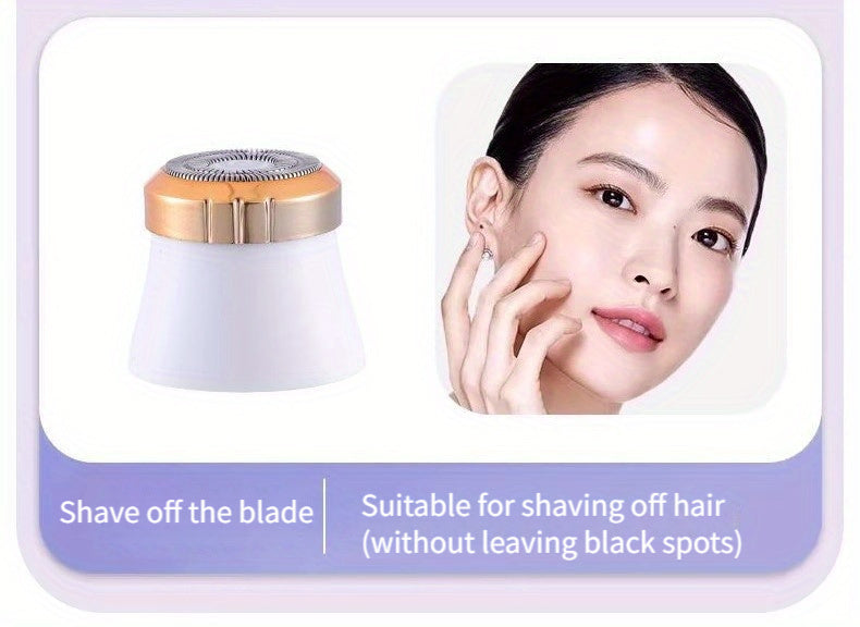 Kit de depilación eléctrica 3 en 1 para mujer: recortadora facial recargable por USB, recortadora de vello nasal, depiladora corporal completa, regalos para mujeres