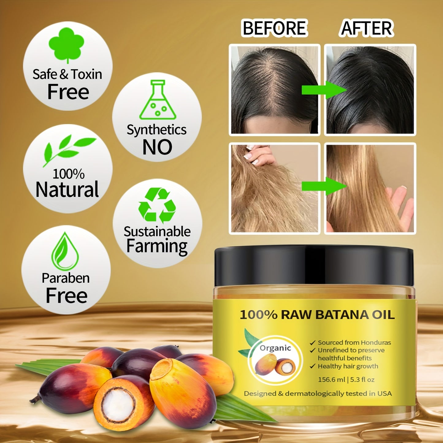 Batana Oil Conditioning Cream Moisturiser for Normal Hair Volume - 156.6ml (5.3oz)