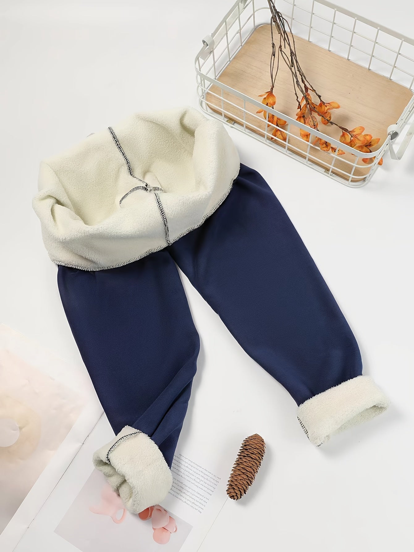 Women's Plush-Lined High Waist Leggings, Elastic And Comfortable, Casual Style Warm Pants For Winter, For Thermal Wear