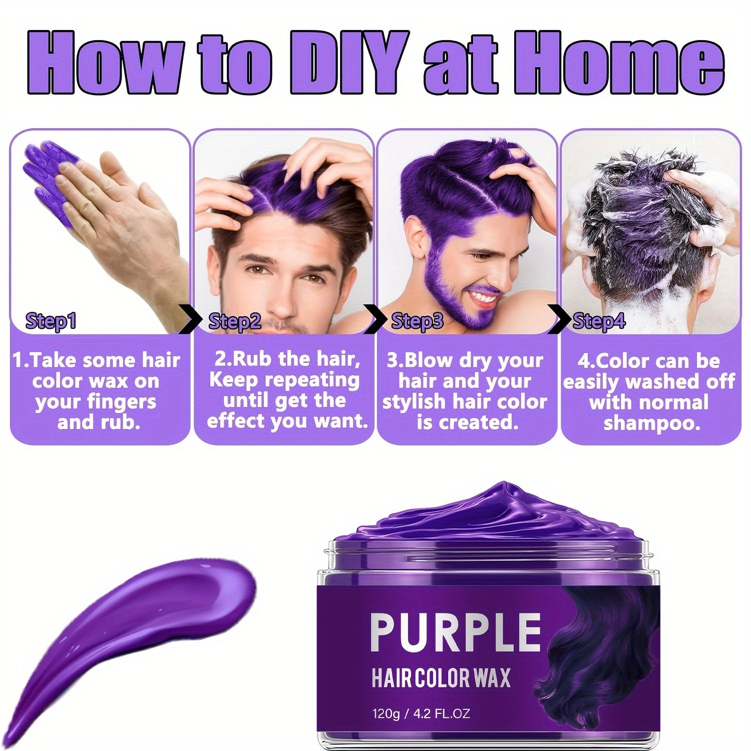 5-Pack Hair Color Wax Set: Create Vibrant Holiday Hair with Easy-to-Use Cream - Includes 5 Colors for Matching Freedom
