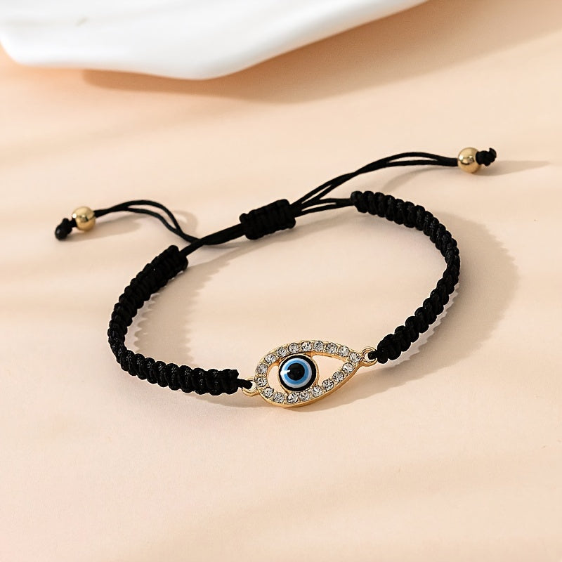 Good Luck Water Drop Shaped Devil's Eye Adjustable Bracelet Hand Decoration Ornament