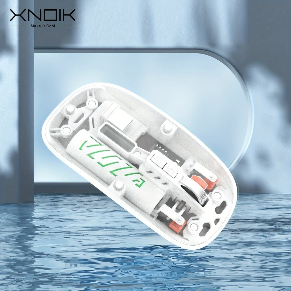 XNOIK Ambidextrous Rechargeable Wireless Mouse - Optical, 400mAh Battery, 2.4G & Wireless Connectivity, Silent Click, Multi-Device Compatible for Macbook Pro, Laptop, PC - ESports & Tech Themed