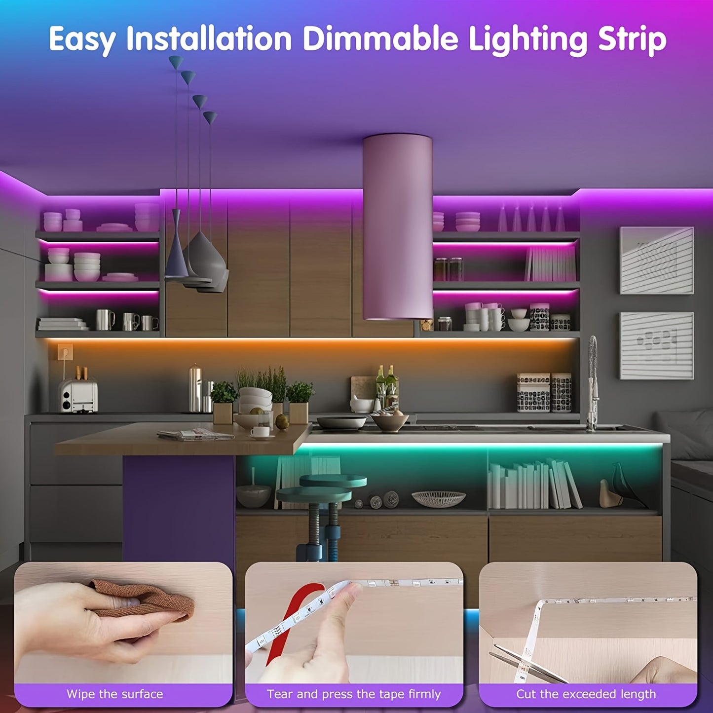 Wireless Control LED Strip Lights Infrared Remote RGB Lighting Decorationg Living Room Atmosphere Light Ribbon Flexible Lamp Decor String