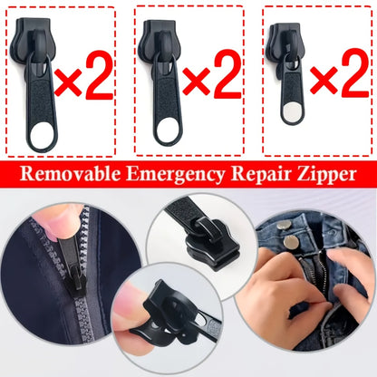 3/6/12pcs Instant Zipper Repair Kit, with Universal Design and Multiple Sizes, Portable Fast Repair Buckle, Replace Zipper, Suitable for Luggage and Clothing, Black