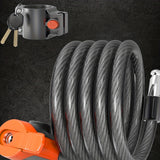 High-Security Bike Cable Lock with Key, Brushed PVC Finish, Anti-Theft Shear-Resistant, Waterproof, 12mm Thick, 125cm Length with Mounting Bracket