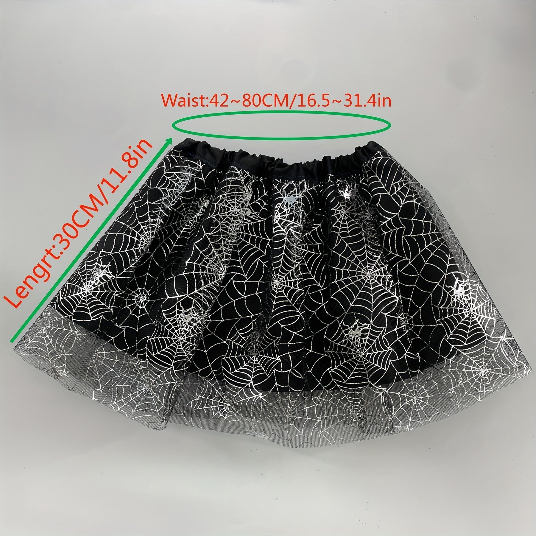 Artículos para disfraces de Halloween, falda de malla con tutú, falda corta con dibujos de telaraña, ideal para festivales, espectáculos de baile y otras ocasiones.