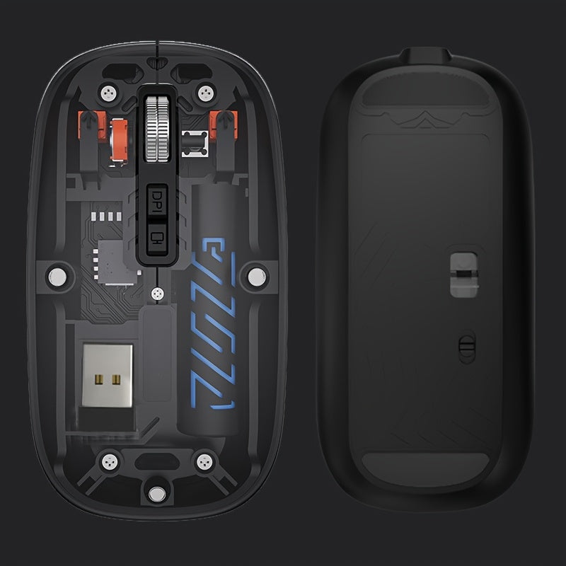 Wireless Mouse, Dual-Mode Mouse, Rechargeable Mouse, Low-Power And Long Battery Life, Comfortable Touch, Ergonomic Design, Streamlined Curved Surface Design Closely Attached To The Palm, Suitable For Gaming, Office And Entert