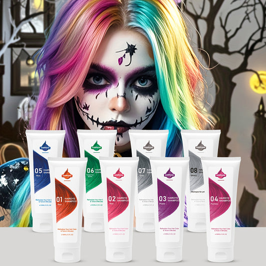 Semi-permanent dye shampoo, 3.5fl.oz, enhances shine and foams to create vibrant colors for ordinary hair - long-lasting shine for everyday use, cosplay, holiday parties and Halloween, for both men and women