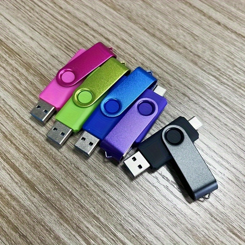 Multi-Capacity USB Flash Drive 2 in 1 Type-C and USB 2.0 OTG Pen Drive – 256GB, 128GB, 4GB High Speed Memory Stick