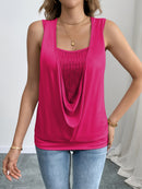 Sequin Decor Ruched Tank Top, Casual Summer Sleeveless Top, Women's Clothing