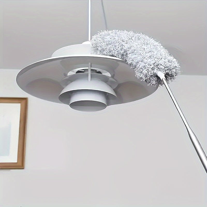 Extra-Long Retractable Duster with Bendable Head - Reusable & Washable for High Ceilings, Furniture & Car Cleaning