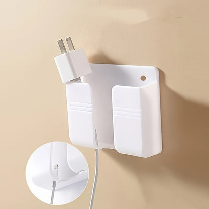 1pc Adhesive Wall Mount Phone Holder With Data Cable Receiving Hole, Perfect For Shower, RV, And Charging