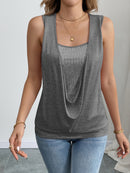 Sequin Decor Ruched Tank Top, Casual Summer Sleeveless Top, Women's Clothing