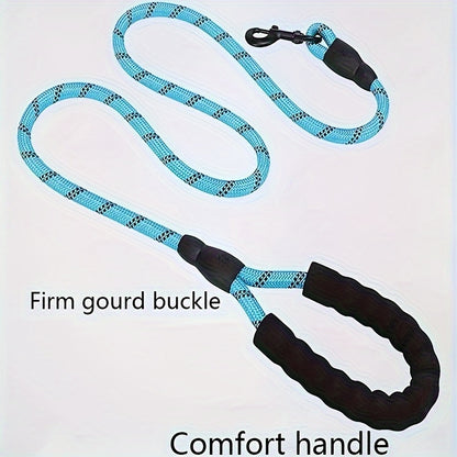 Reflective Dog Leash With Comfortable Padded Handle - Double Heavy Duty Traction Rope For Strong Dogs - Enhance Safety And Control On Walks