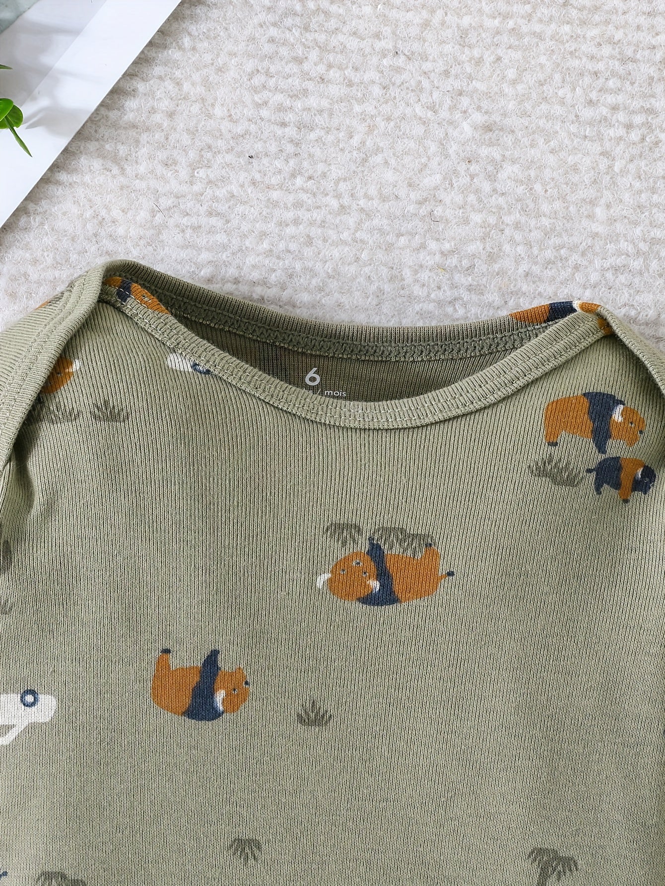 5pcs, Cactus Pattern Cotton Bodysuit For Baby Boys