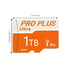 1TB PRO PLUS Ultra High-Speed Micro SD Card, U3 Class 10, V30, Durable Storage for Smartphones, Tablets, Cameras, Intelligent Security Surveillance Systems