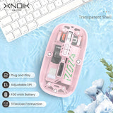 XNOIK Ambidextrous Rechargeable Wireless Mouse - Optical, 400mAh Battery, 2.4G & Wireless Connectivity, Silent Click, Multi-Device Compatible for Macbook Pro, Laptop, PC - ESports & Tech Themed