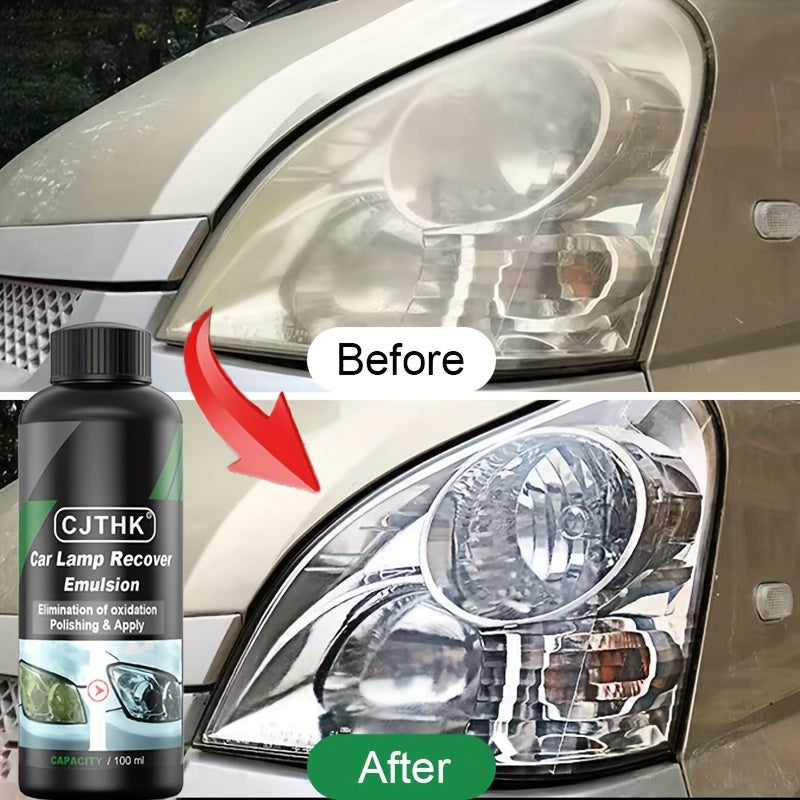 CJTHK Car Lamp Recover Emulsion - Universal Headlight Restoration Polish, Scratch Remover &amp; Maintenance Fluid Kit for Auto Accessories - PE Material