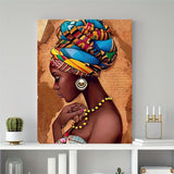 1pc African Art Woman Painting Prints On Canvas, Beauty Girl, Scandinavian Posters, Wall Art Picture, For Living Room/Bedroom Decor