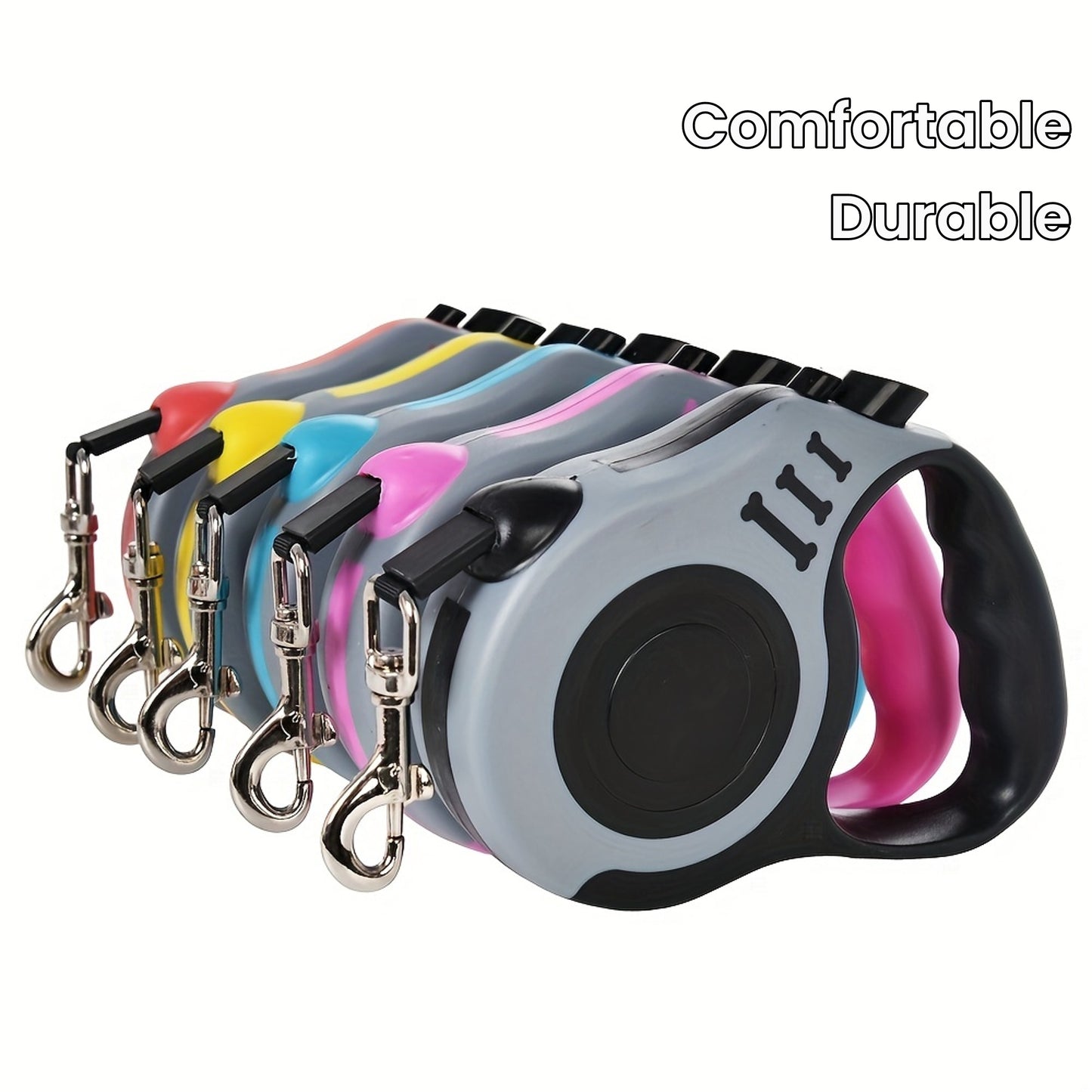 Durable Double Switch Retractable Pet Leash For Dogs - Easy Control And Comfortable Grip