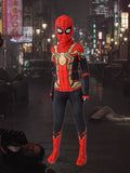 Spider-Boy Inspired Superhero Costume - Stretchy Geometric Web Pattern Bodysuit with Back Zipper, Perfect for Halloween &amp; Christmas Storytelling Parties