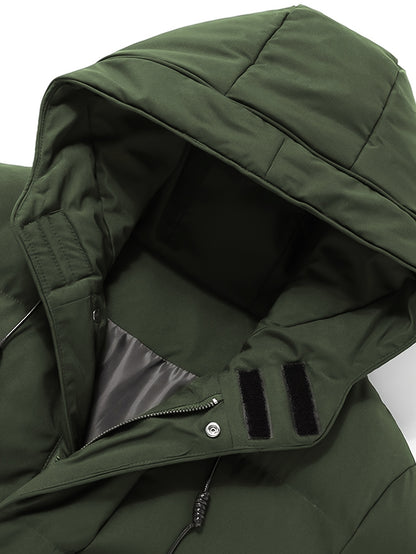 Men'S Solid Color Jacket, Comfy Warm Trendy Winter Cold-Proof Outwear As Gift