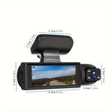 Ouyaaqii HD Dash Cam with 64GB High-Speed Memory Card, Fast Car Charger Bundle, 1080P Night Vision, Alloy Sun-Proof Case, Front & Interior Dual Lens - Upgraded Security Camera
