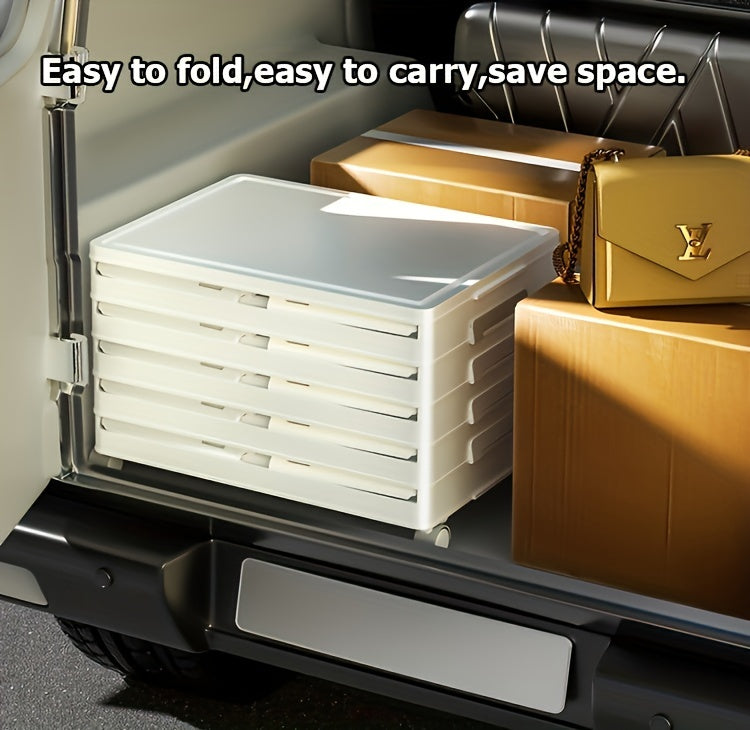 Caja de almacenamiento plegable multifuncional con puertas transparentes, ideal para ropa, libros y juguetes. Estilo clásico, para colocar en el suelo, parte trasera de plástico. Ideal para organizar el dormitorio, el baño, la oficina y la sala de estar.