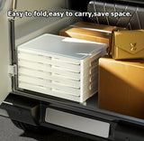 Caja de almacenamiento plegable multifuncional con puertas transparentes, ideal para ropa, libros y juguetes. Estilo clásico, para colocar en el suelo, parte trasera de plástico. Ideal para organizar el dormitorio, el baño, la oficina y la sala de estar.