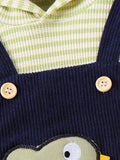 Body con capucha y estampado de dibujos animados de manga larga para bebés de 0 a 18 meses para invierno/otoño