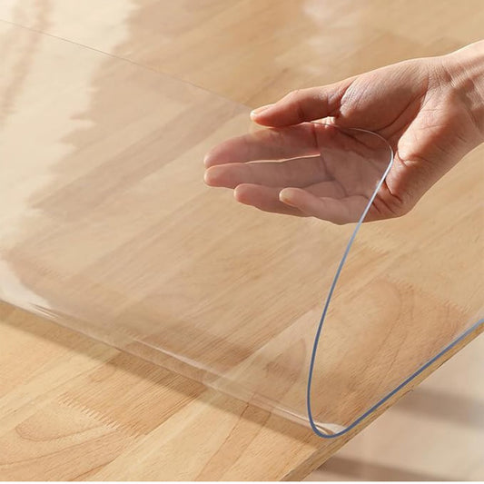 1pc Multi-Size Clear Table Protector Plastic Tablecloth Wipeable Water Resistant Vinyl Tablecloth PVC Screen Protector for Rectangle Dining Tables Mat Desk Pad Wooden Furniture Protector