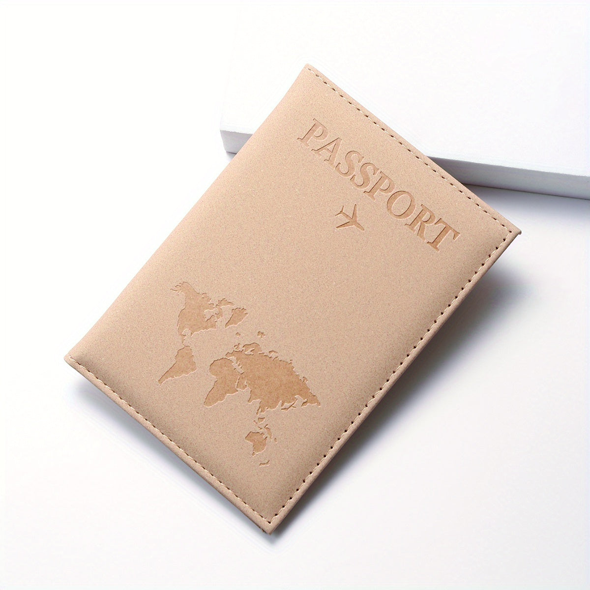 1pc Minimalist PU Leather Travel Passport Holder, Ticket Holder